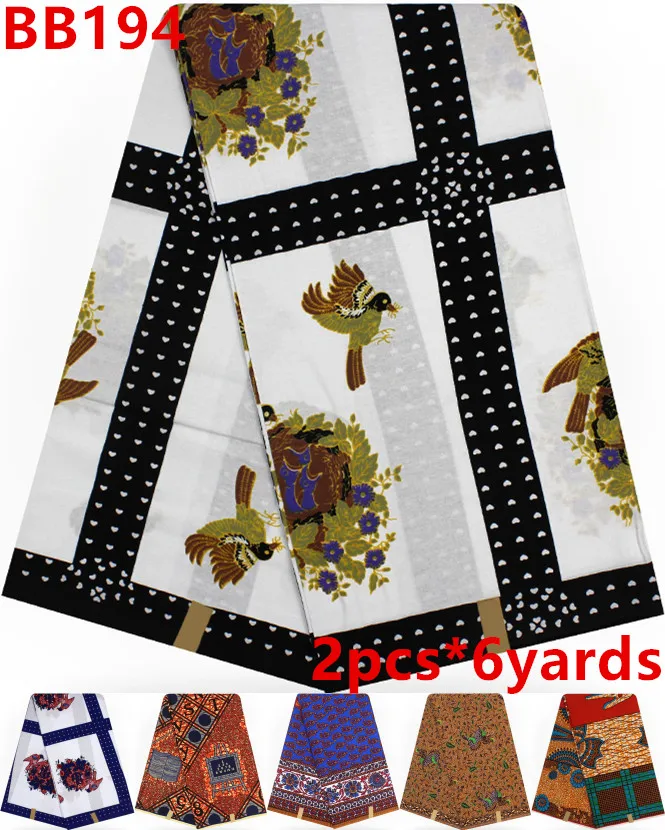 Горячая африканская ткань Африканская восковая печать ткань tissus воск ткани для пэчворка 12 ярдов хлопок Анкара ткань BB194
