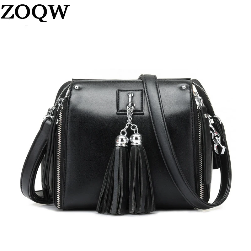 

New Women Bag High Quality PU Leather Handbags Shoulder Bags Fashion Vintage Tassel Messenger Bag Women Crossbody Bag SW0246