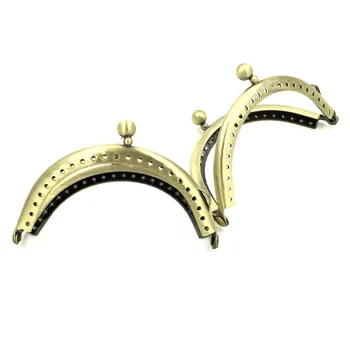

1Pc Bronze Tone Kiss Clasps Lock Clutch Handle For Fashion Purse Bag Handbag DIY Accessories Metal Arch Frame 85x60mm