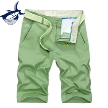 Tace& Shark Брендовые повседневные шорты, мужская одежда, летние хлопковые шорты до колена, зеленые модные мужские шорты