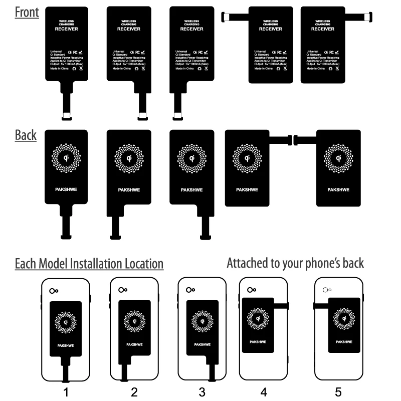 Микро USB Qi беспроводной комплект зарядного устройства, беспроводной передатчик зарядного устройства TI-Chip приемник адаптер для смартфонов sony Android Micro-USB