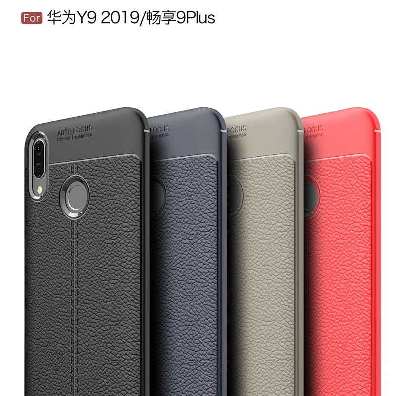 

Huawei Y9 2019 Case, Silicone Full Protective Litchi Rugged Leather Cover For Huawei Y9 2019 Phone Case For Huawei Y9 2019 6.5