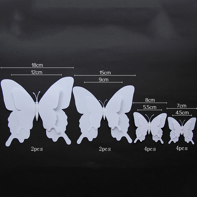 12Pcs-3D-Double-Layer-Butterfly-Wall-Sticker-for-Home-Decor-DIY-White-Butterflies-Fridge-Magnet-Stickers (4)