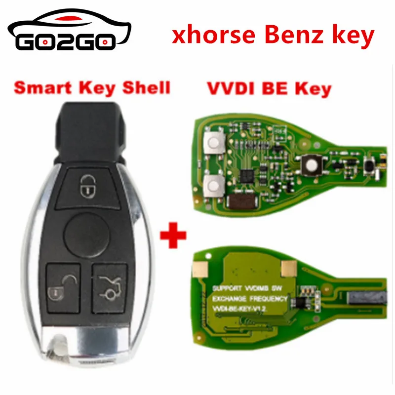 

5PCS Xhorse VVDI BE Key Pro Improved Version and For Benz Smart Key Shell 3 Button for Mercedes Benz 3 Button Key Shell