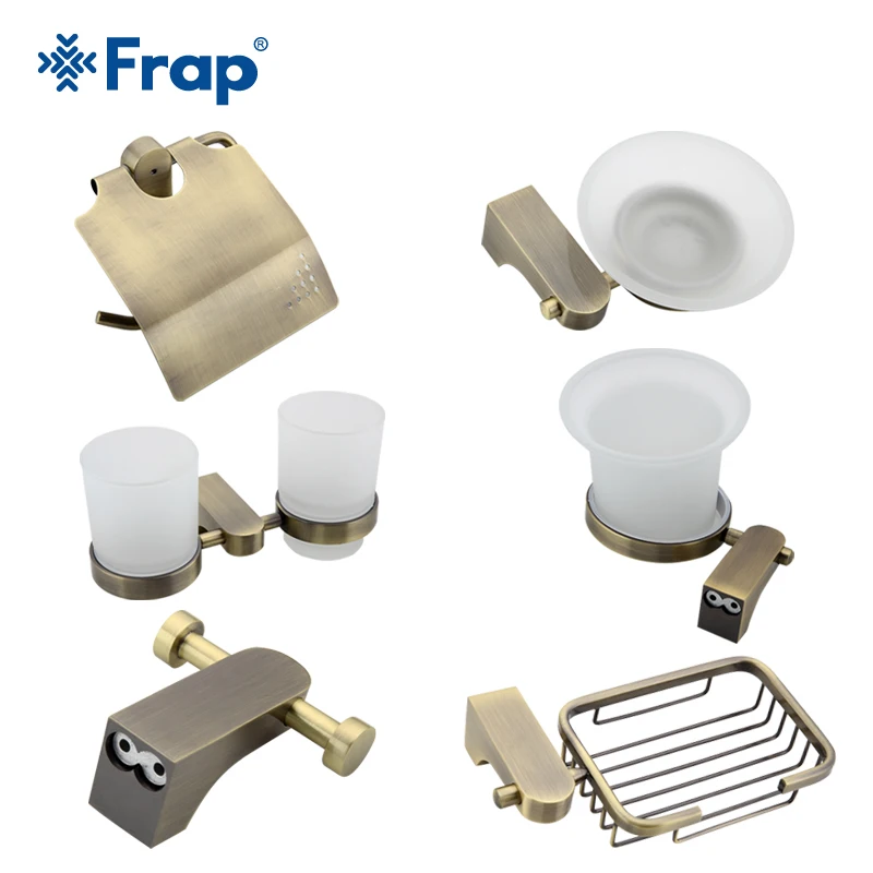 Frap Cover Toilet  Paper Towel Holder Cup Holder Toilet Brush Space Aluminium Bath Accessories 6 Pieces F1403.08.10.02.05.02-6