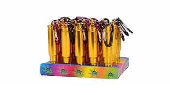 

50 PCS The Bullet Style Golden Keychain Pill Storage Box Portable Ashtray 2 Use Snuff Pipe Accessories Tobacco Storage Pill Box