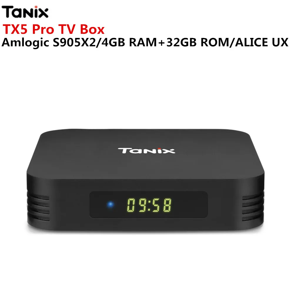 

Tanix TX5 Pro Android TV Box Amlogic S905X2 Quad Core 4GB DDR4 + 32GB EMMC 2.4G + 5G WiFi BT4.2 Android 8.1 USB3.0 Set Top Box