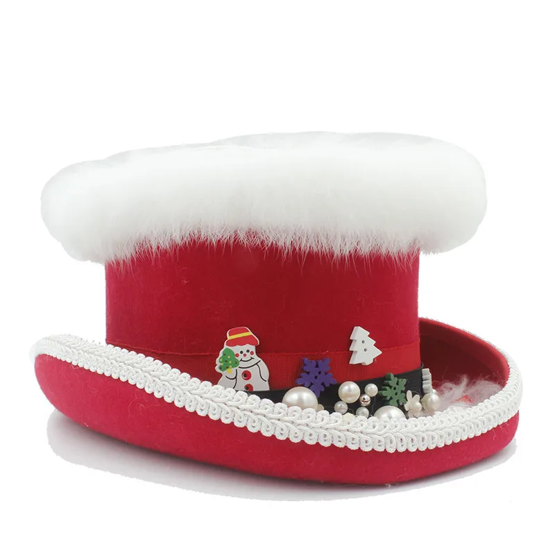 top hat 135cm531inch 100 wool red women men christmas top hat for fashion lady queen fedora magic show caps in fedoras from mens clothing - Christmas Top Hat top hat 135cm531inch 100 wool red women men christmas top hat for fashion lady queen fedora magic show caps in fedoras from mens clothing - Christmas Top Hat