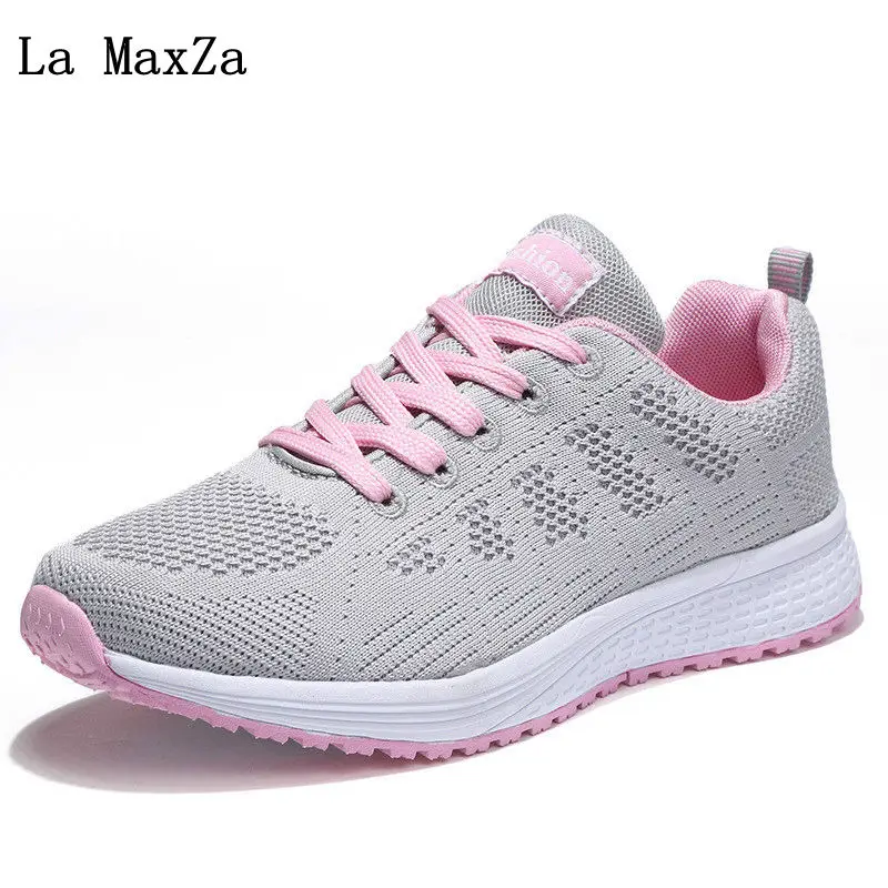 

Spring Summer Light Female Casual Sneakers Shoes Comfortable Breathable Mesh Flat Lace-Up Air Ladies Shoes 2018 New Women Shoes