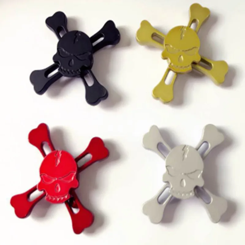Quatro folhas esqueleto fidget girador girador mão liga de zinco dedo gyro descompressão fidget fantasma new metal spinners