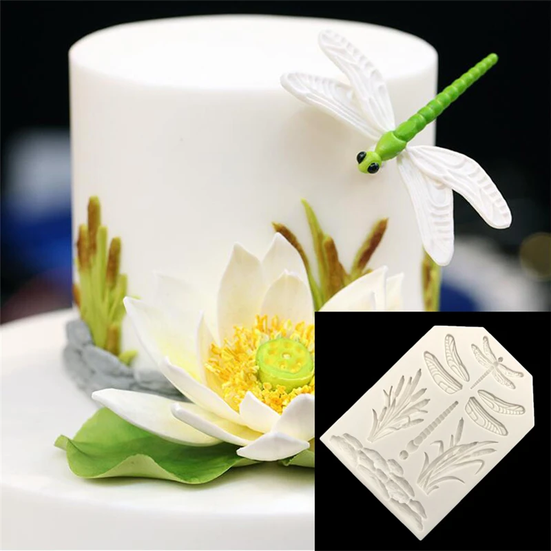 

Dragonfly Grass Cartoon Shaped Silicone Cake Mold Kitchen Baking Mold Chocolate Candy Tool Cake Decoration Tool