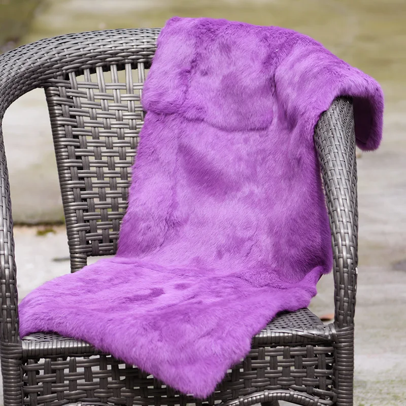

CX-D-135C 218x218CM Home Sofa Bed Natural Color Genuine Rabbit Fur Blanket