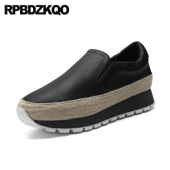

designer shoes china muffin retro women vintage round toe suede black elevator wedge creepers slip on hemp thick sole straw fur