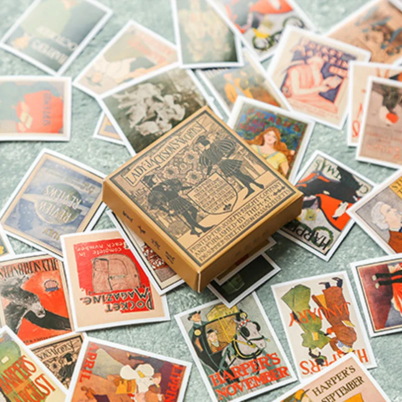 

Retro Poster Bullet Journal Decorative Washi Stickers Scrapbooking Stick Label Diary Stationery Album Stickers