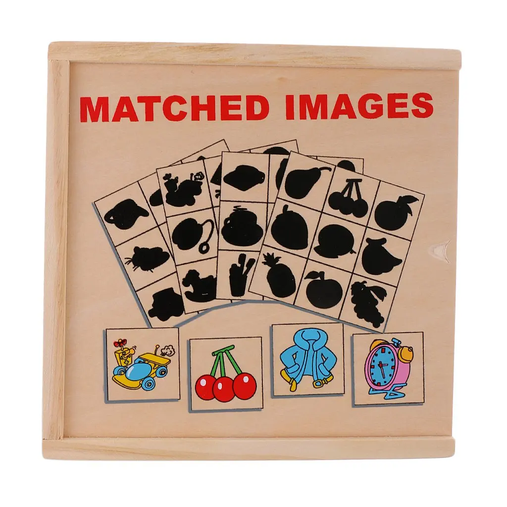  Wooden Montessori Educational Sensory Material Preschool Teaching Shadow and Image Association Card - 32969770380