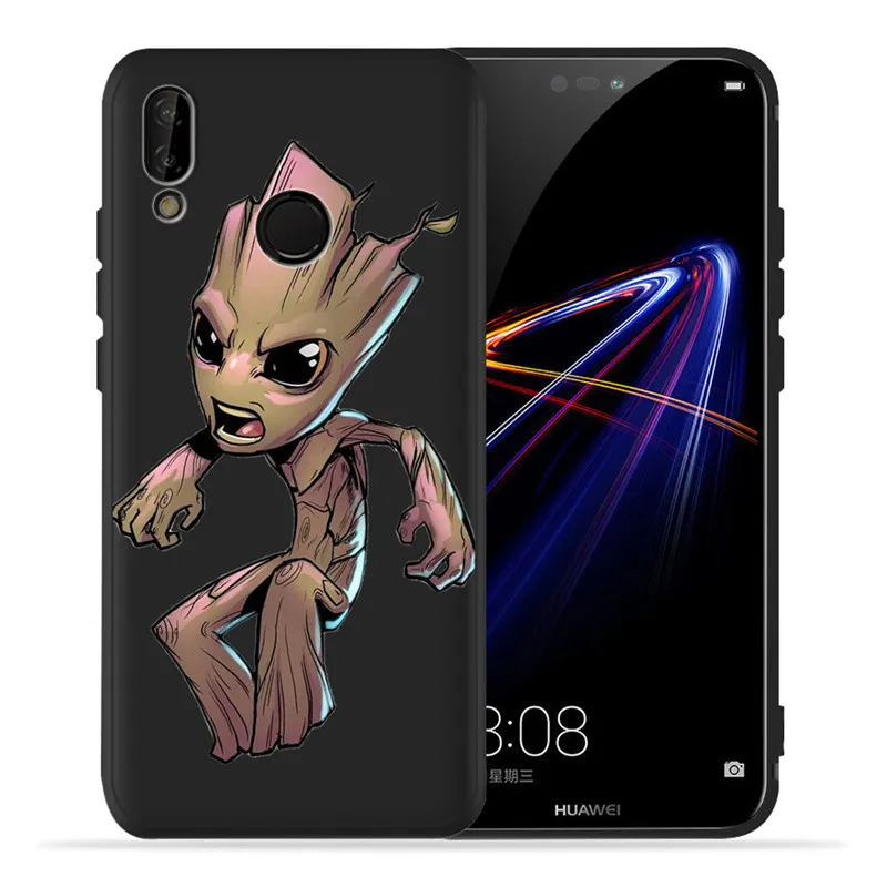 Marvel Groot Мстители для huawei P8 P10 P20 P30 mate 10 20 Honor 8 8X 8C 9 V20 10 Lite Plus Pro Чехол Coque Etui Funda милый