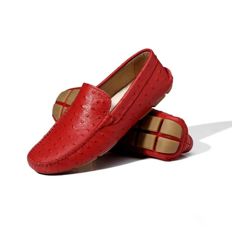 Clearance Sale !! TOP Soft Genuine Leather Ostrich Prints Mens Casual SLIP-ON Penny Loafer Lazy Man Driving Boat Shoes Clearance Sale !! TOP Soft Genuine Leather Ostrich Prints Mens Casual SLIP-ON Penny Loafer Lazy Man Driving Boat Shoes