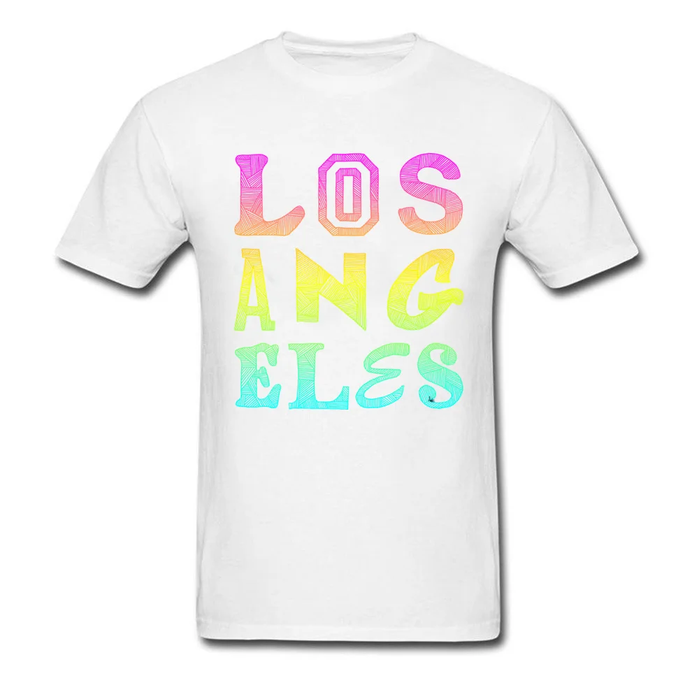 O Neck Los Angeles 100% Cotton Mens Tshirts Fitness Tight Short Sleeve Tops Shirt Cute Camisa Sweatshirts Top Quality Los Angeles white