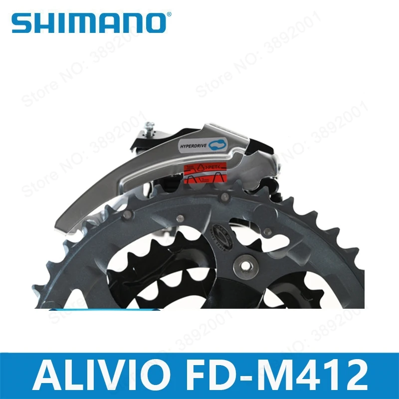 SHIMANO Alivio FD-M412 Derailleur delantero Triple y 7/8 velocidad Drivetrains montaña bicicleta piezas ciclismo 31,8/34,9mm Top swing