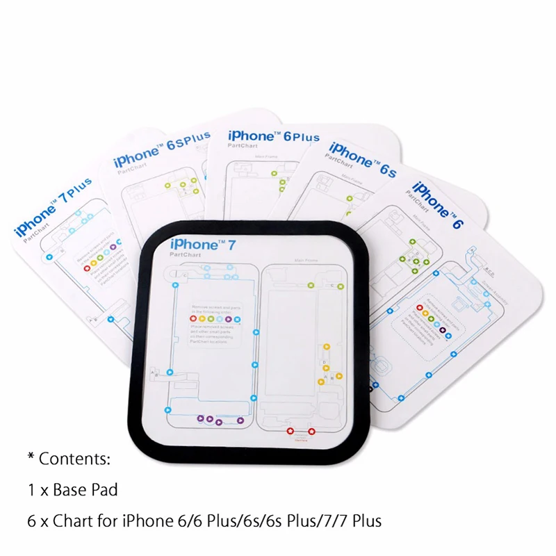 7 в 1 руководство Магнитная винт Хранитель памяти диаграмма коврик для iPhone Compatibe 6-7 7 Plus демонтажа ремонт руководство Pad Телефон инструменты