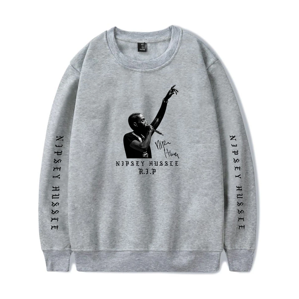 

American rapper Nipsey Hussle print Men O-Neck Sweatshirt Nipsey Hussle Fans Hoodie Sweatshirt warm Boy/girl Wild Streetwear