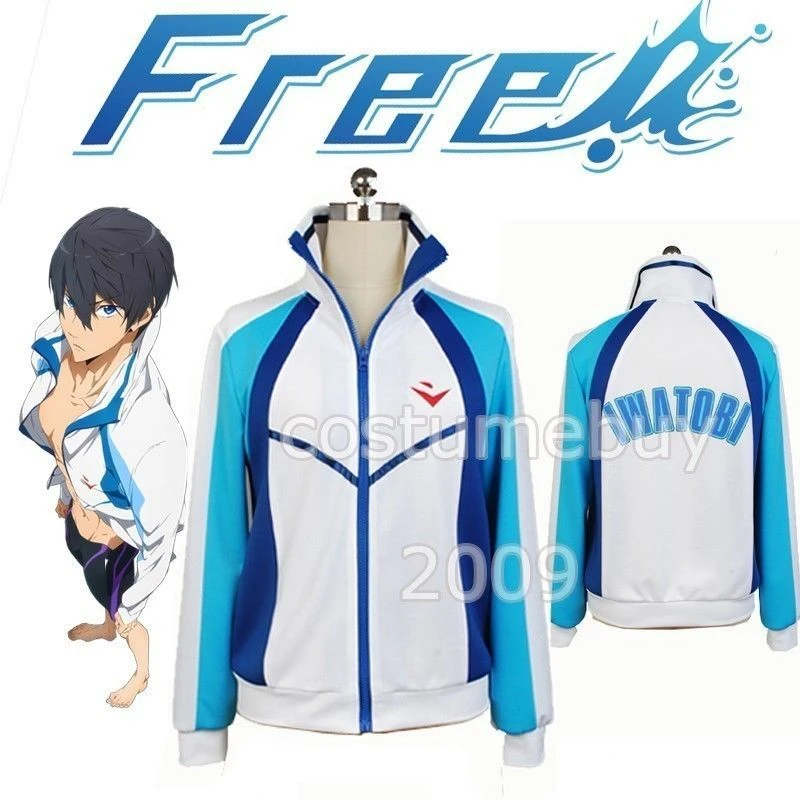Free Iwatobi Swim Club Cosplay Rokku Tako School Sprort Zipper Coat/Jacket Free Iwatobi Swim Club Cosplay Rokku Tako School Sprort Zipper Coat/Jacket