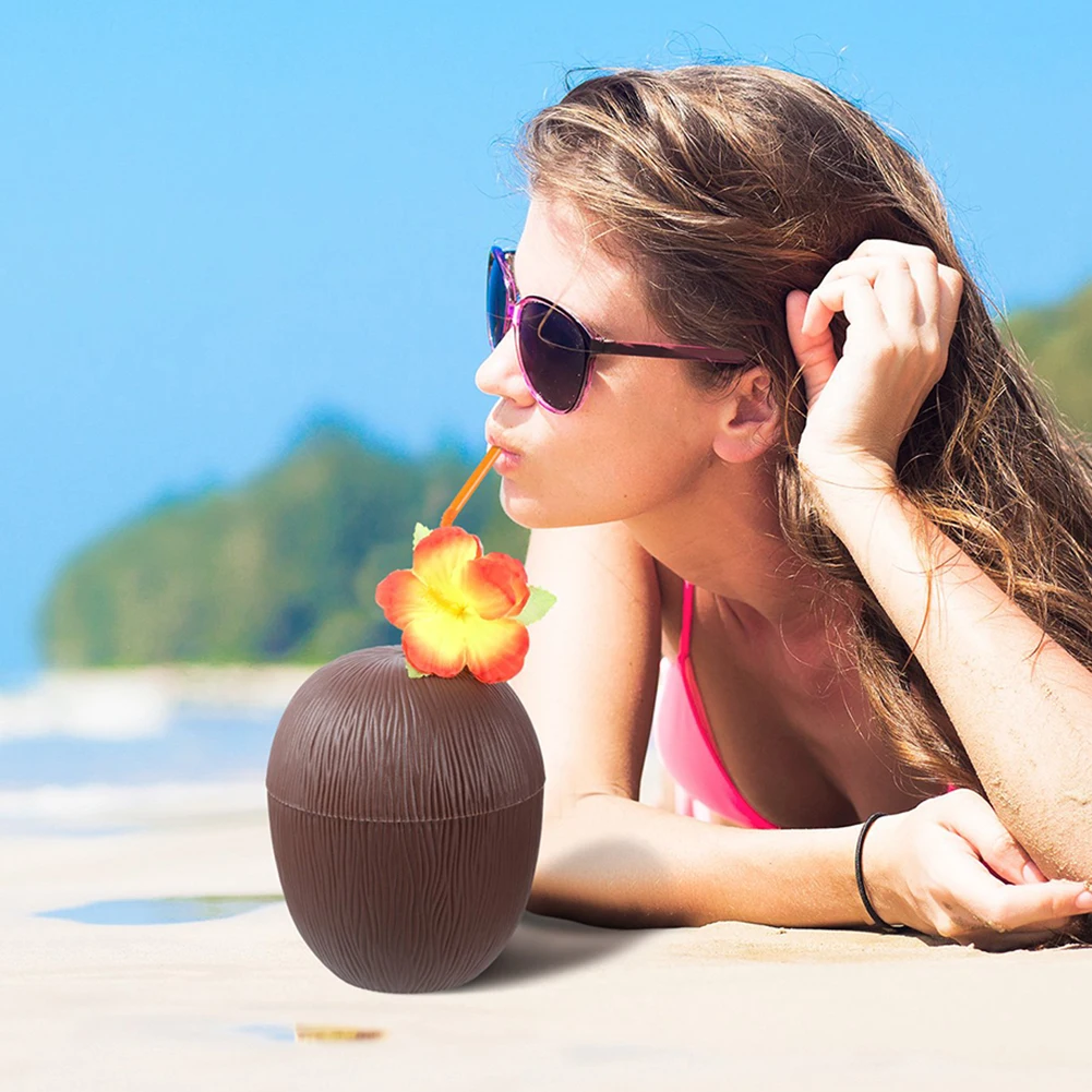 Adult Cocktail Wine Glasses Summer Holidays Hawaiian Beach Party Sunglasses