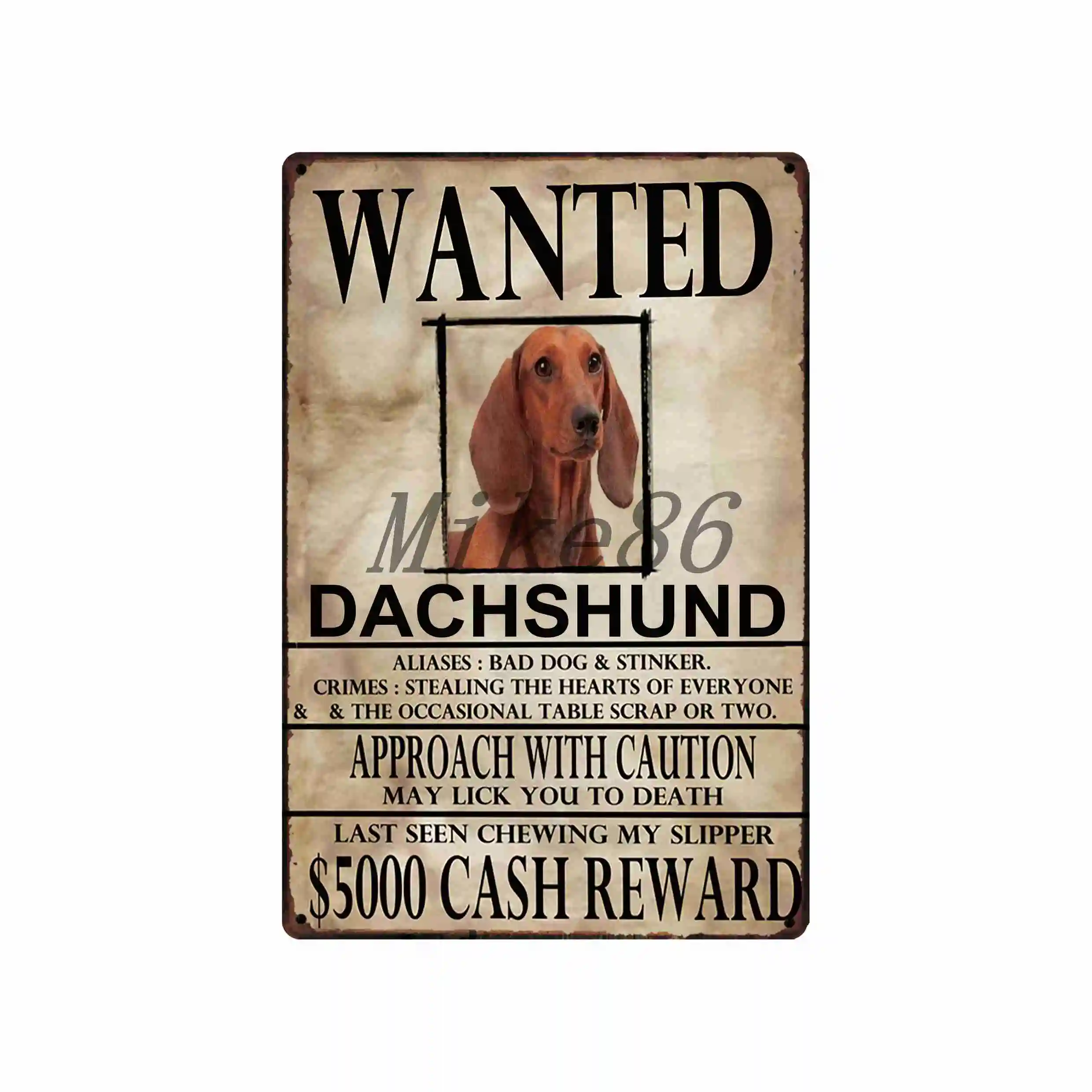 [Mike86] mascotas divertidas perro borde Collie Metal cartel placa pared Doberman pintura arte Navidad decoración arte FG-515