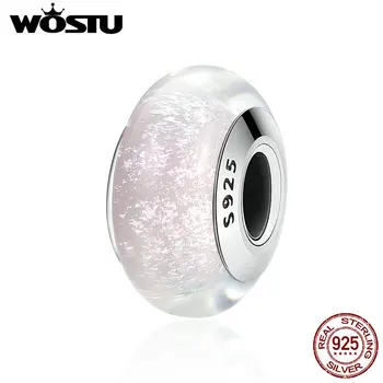 

WOSTU Handmade 925 Sterling Silver Bubble Murano Glass Beads Fit Original WST Charm Bracelet Bangle DIY Jewelry Gift CQZ065