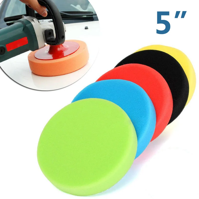 5pcs Polishing Pads Cleaning Glass Detailing Waxing Accessories Round Foam