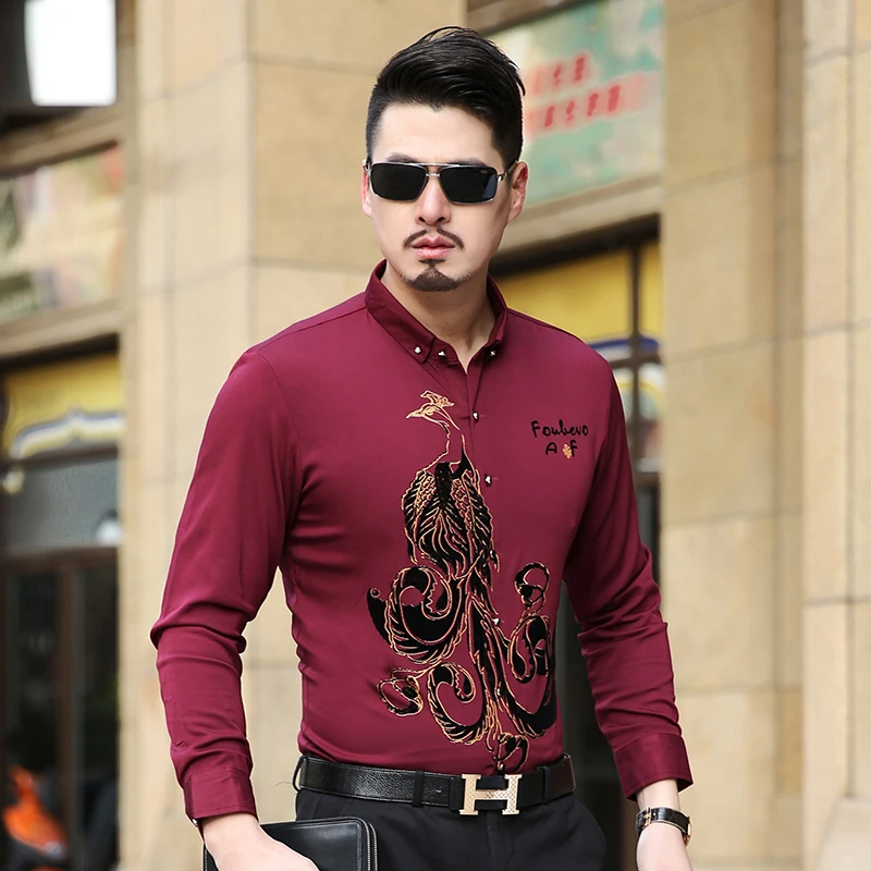 Мужская рубашка с длинным рукавом мужская деловая Повседневная модная официальная рубашка тонкая мужская рубашка