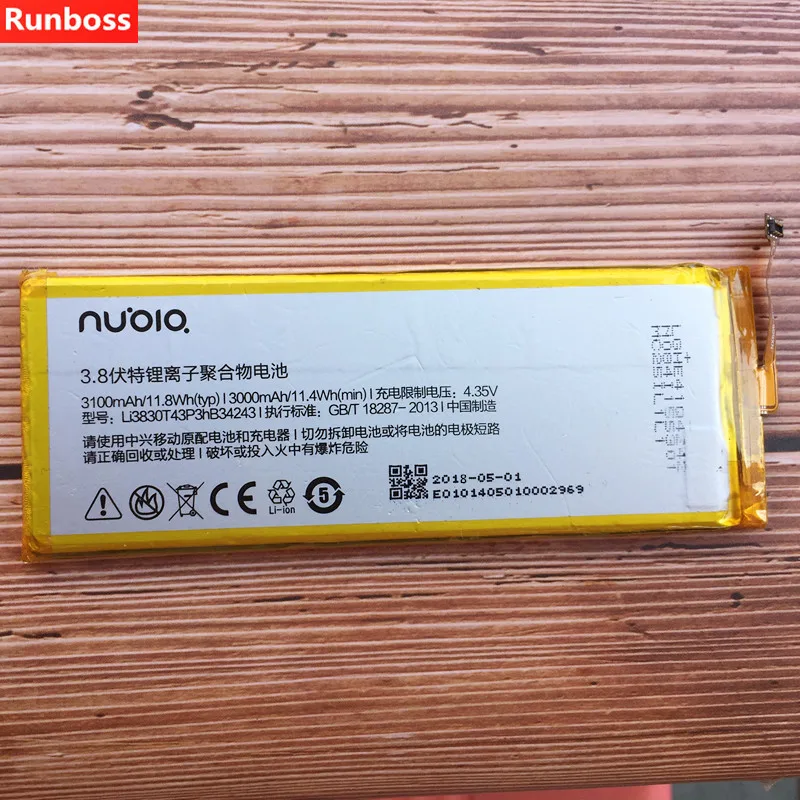 

100% New High Quality LI3830T43P3HB34243 3100mAh Li-Ion Battery for ZTE Nubia Z7 MAX NX505J