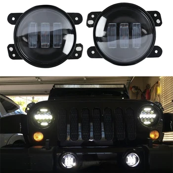 

2pcs 4" Inch 30W Led Fog Lights for Jeep Wrangler 1997-2015 JK TJ LJ Off Road Fog Lamps, Black
