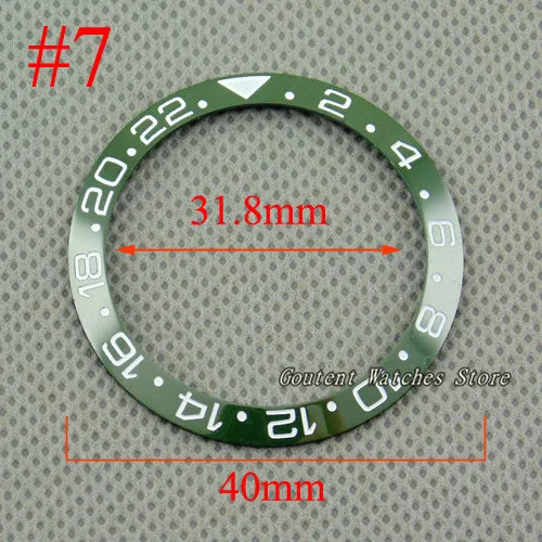 40 мм красные черные синие зеленые керамические/титановые вставки для GMT автоматические мужские часы - Цвет: No.7