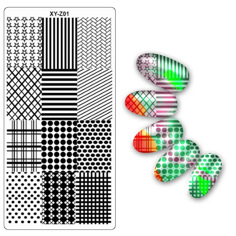 Дизайн ногтей металлическая пластина изображения штамповки пластины DIY маникюр печать шаблон пластины инструменты XYZ01-32 - Цвет: XYZ01