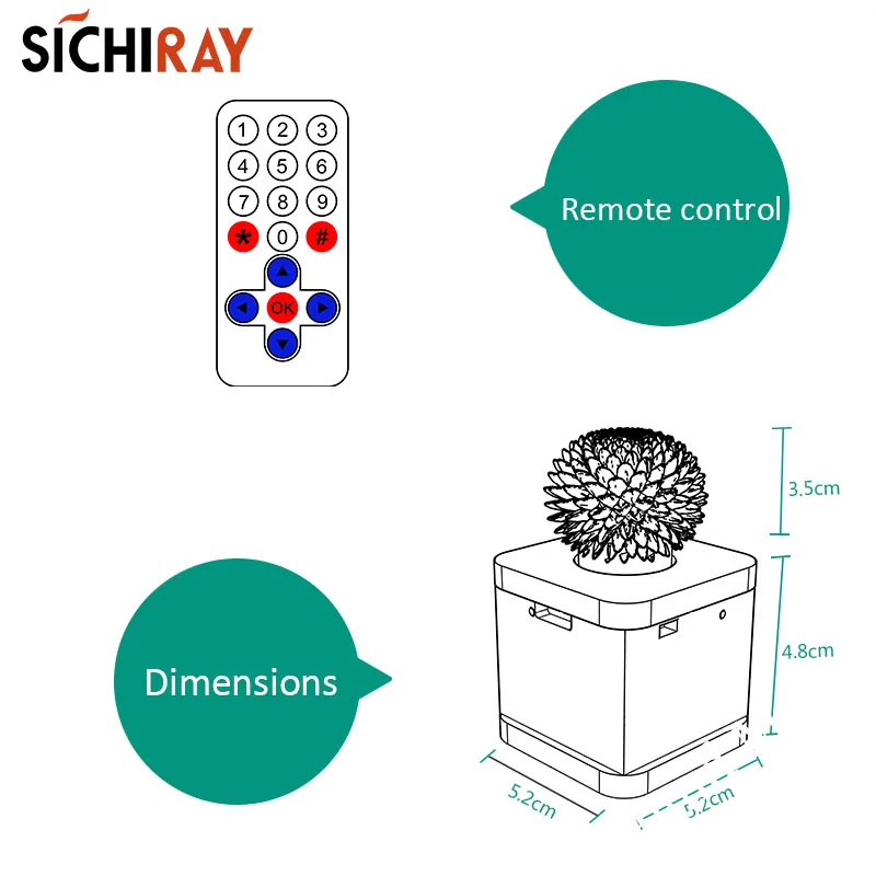 Sichiray ручной работы цветок тени инфракрасный пульт дистанционного управления светодиодный мигающий цветок вращается регулировка скорости украшения подарки