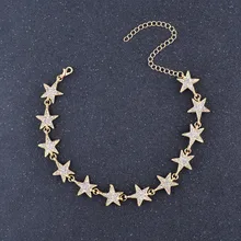 Модные Кристальные звезды звенья цепи модное Колье чокер роскошные стразы воротник ожерелье ювелирные изделия