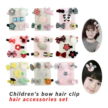 

5pcs / set Children Girl's Cartoon children Children Animal Bow Hairpin Hairclip styling Accessories