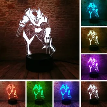 

Marvel X-Men Series Wolverine Loga Wolf 3D Lamp USB Night Light Multicolor Lava LED Lighting Table Kid Christmas Festival Gifts