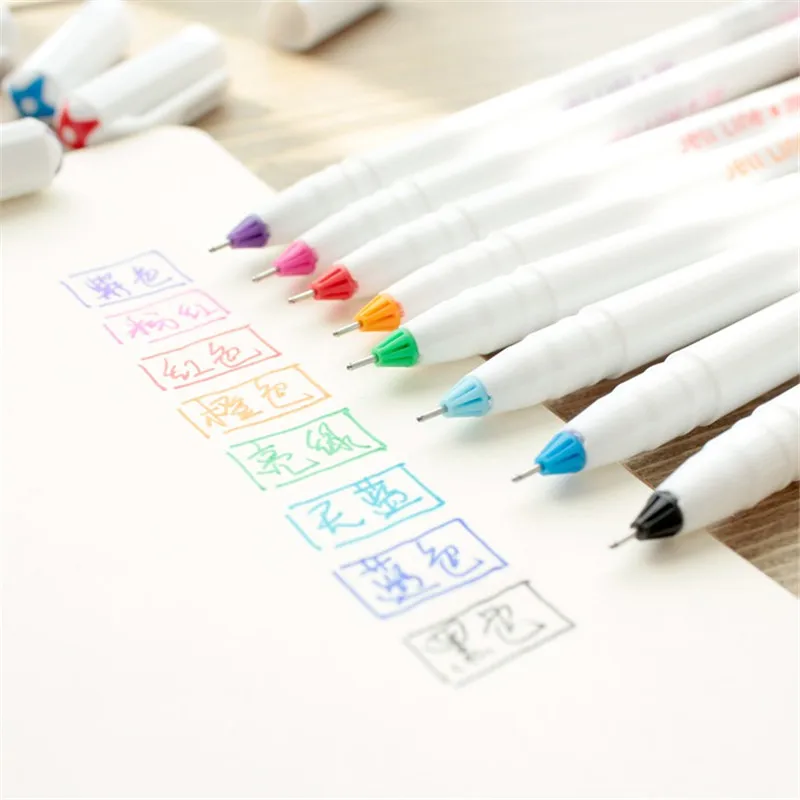 Набор цветных ручек 0,4 мм цветная тонкая ручка для чертежей упаковка из 8 Разных Цветов Микрон ручка для рисования Fineliners