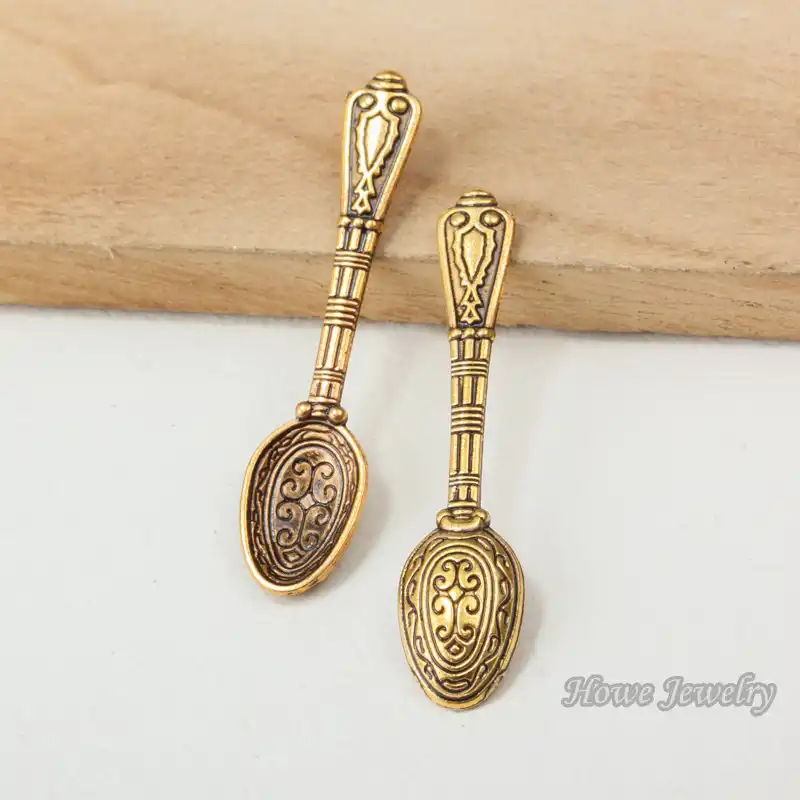 5pcs Vintage Crown Spoon Tableware Pendants Charms Jewelry Making ijWF 5pcs Vintage Crown Spoon Tableware Pendants Charms Jewelry Making ijWF