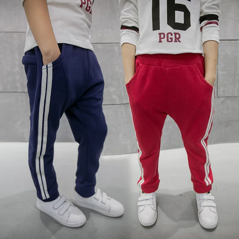 Boys Sweatpants Spring Autumn Long Sports Pants Red Blue Trousers ...