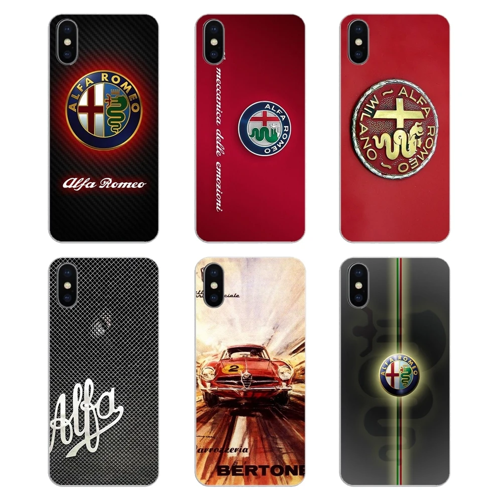 Суперкар для Alfa Romeo Логотип Apple iPhone 4 4S 5 5S 5C SE 6 6S 7 8 X XR XS Plus MAX силиконовый чехол