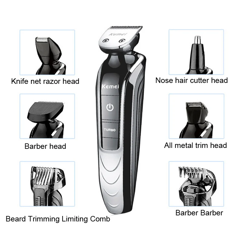 

Kemei KM-1832 5in1 Waterproof Rechargeable Electric Beard Cutter Hair Clipper Nose Hair Beard Trimmer Shaver razor barber