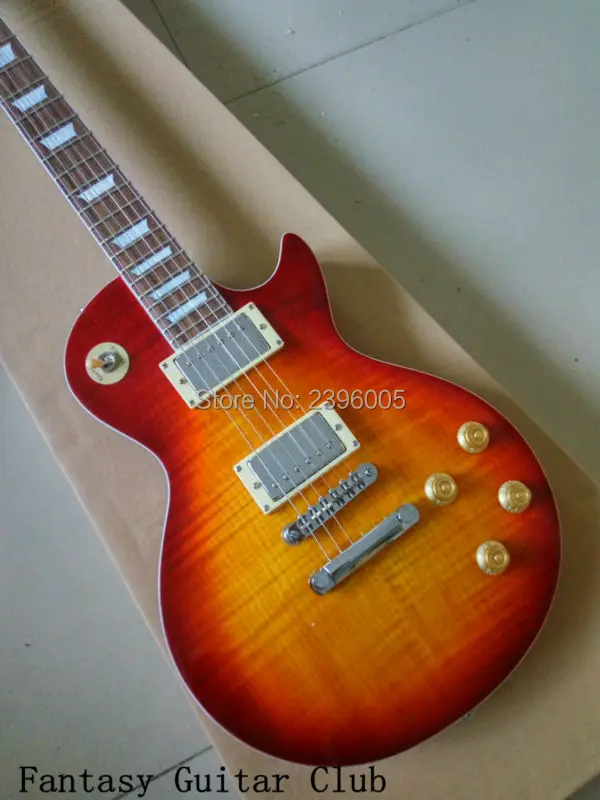 New arrival Wine Cherry Sunburst G LP electric Guitar,pickups can be single cut.Flame maple color can be changed according to U New arrival Wine Cherry Sunburst G LP electric Guitar,pickups can be single cut.Flame maple color can be changed according to U