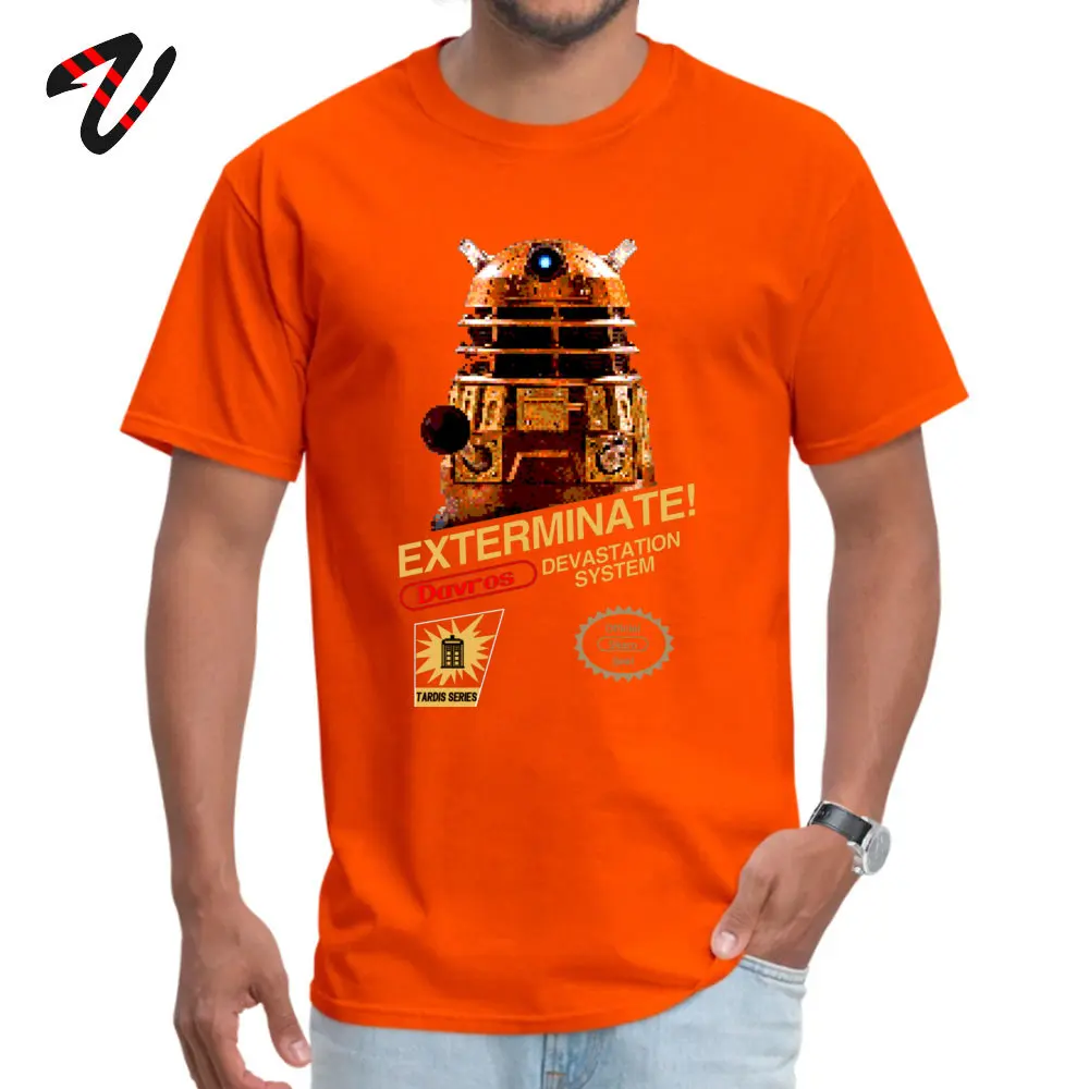All Cotton Mens Short Sleeve Davros EXTERMINATE Skaro T-Shirt Normal Tops Shirt 2019 Popular Summer Crewneck Tee-Shirt Davros EXTERMINATE Skaro 158 orange