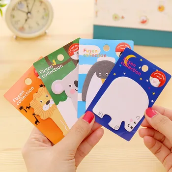 

2 Pcs Korean Cartoon Animal Portable Sticky Notes Creative Post Notepad Filofax Memo Pads Office Supplies School Stationery