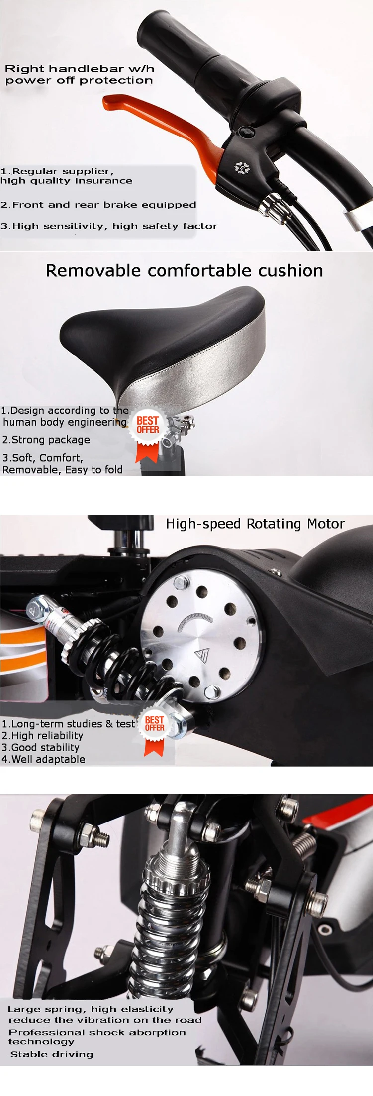 Top O001 HOT SALE 48V 1500W high quality mini foldable electric scooter, off road folding electric scooter,electrica de 2 ruedas 3
