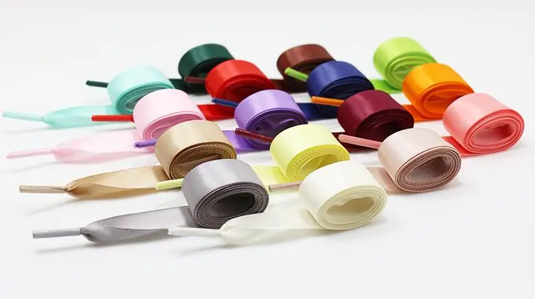 1 пара 2 см ширина атласная шелковая лента шнурки парусиновая обувь ...