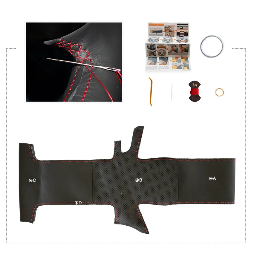 MEWANT Black Artificial Leather Car Steering Wheel Cover for Toyota RAV4 1998-2003 Celica 1998-2005 Corolla (US) 2003-2008 